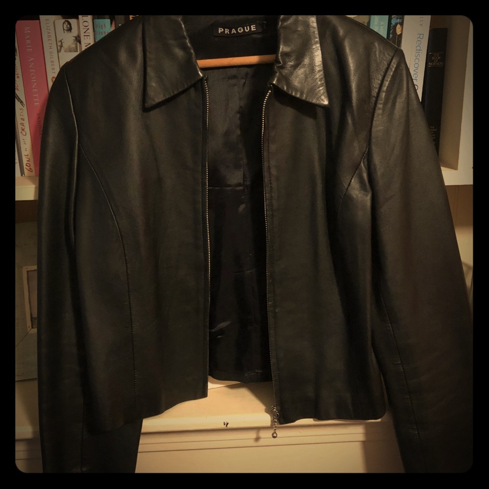 Black leather jacket